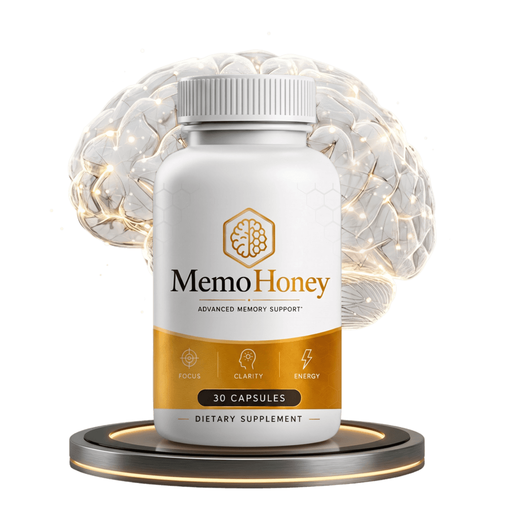 MemoHoney Advanced Memory Support supplement bottle — 30 capsules