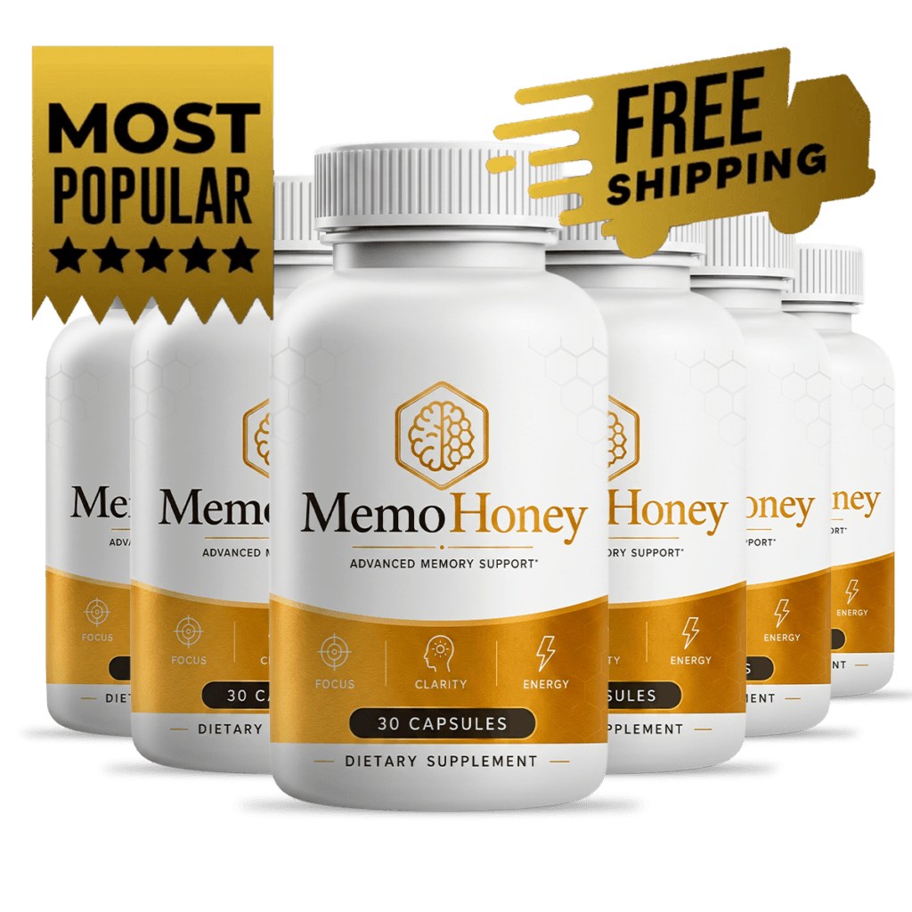 Six MemoHoney bottles — 180 day supply best value